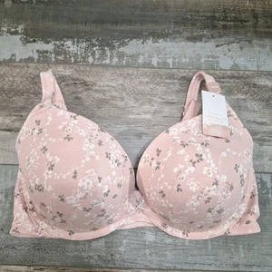 New Cacique Bra 40DD Pink Floral Underwire Boost Plunge  - Picture 1 of 5