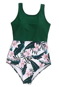 One Piece Swimsuit Women Bathing Suits Tummy Control Modest Full Coverage - Picture 1 of 7