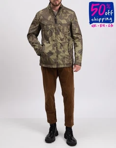 RRP €380 WOOLRICH Travel Jacket US-XS EU-S Camouflage Lightweight High Neck - Picture 1 of 12