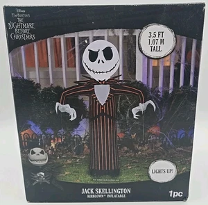 Jack Skellington Nightmare Before Christmas Light Up Airblow Inflatable 3.5ft - Picture 1 of 5