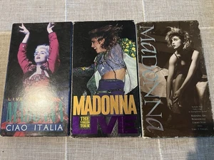 CL/3X MADONNA VHS TAPES/CIAO ITALIA/VIRGIN TOUR/MADONNA - Picture 1 of 3