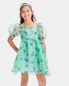 Disney Stitch MEDIUM 8 Girls Puff Sleeve Organza Tutu Dress Up NEW WITH TAG - Picture 1 of 3