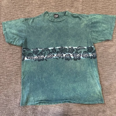 Camiseta De Colección Ocean Pacific OP Hawaiana Puntada Única EE. UU. Floral Grande Lavado Ácido Foto 1 de 4