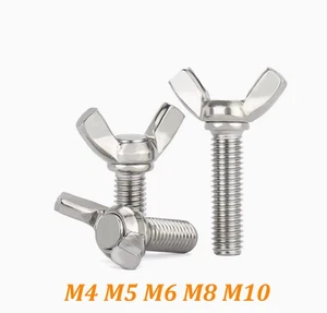 M4 M5 M6 M8 M10 A2 304 Stainless Steel Wing Bolts Nut Butterfly Screw DIN316 - Picture 1 of 51