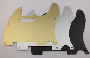 Golpeador ANODIZADO ALUMINIO CEPILLADO TELECASTER PLACA RASCADORA para guardabarros 3 cols - Imagen 1 de 12