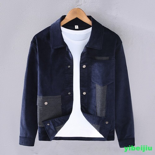 VETEMENTS Giacche da lavoro uomo giovane in velluto a coste cappotti autunnali autunno primavera casual moda TG.