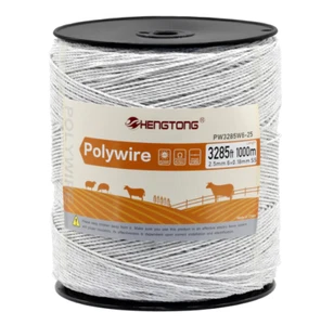 Upgraded Electric Fence Polywire 3280 Feet 1000 Meters, 6 Stainless Steel White - Picture 1 of 9