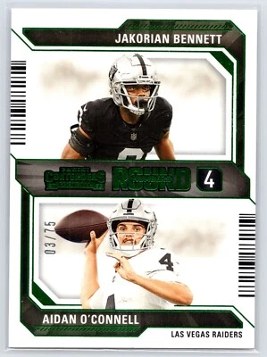 /75 Aidan O’Connell /Stetson Bennett IV Round Numbers Green2023 Contenders Optic - Image 1 of 2