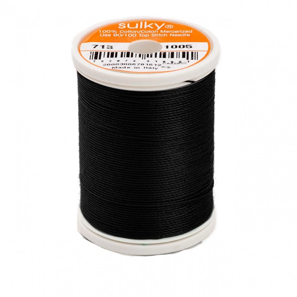 713-1005- Sulky - Cotton Thread 2-ply 12wt 660d 330yds Black - Image 1 of 1