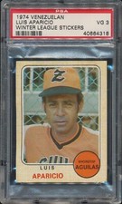1974 Venezuela Winter League Sticker Luis Aparicio HOF Venezuelan PSA 3 CENTERED