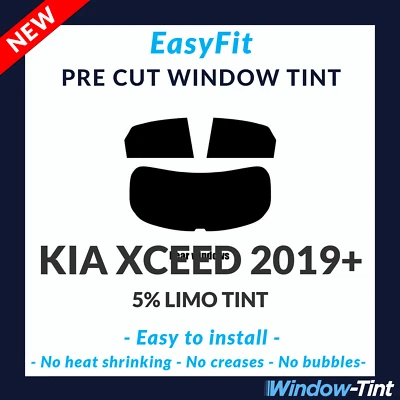 EasyFit Static Pre Cut Window Tint For Kia XCeed 2019 5% Limo Rear - Image 1 of 3