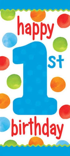 PRIMER Cumpleaños Fiesta Escena Setter Pared o Puerta Póster Cubierta Niño o Niña Foto 1 de 1