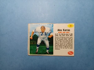 1962 POST FOOTBALL CARD # 50 - ALEX KARRAS- DETROIT LIONS - UNGRADED - Picture 1 of 2