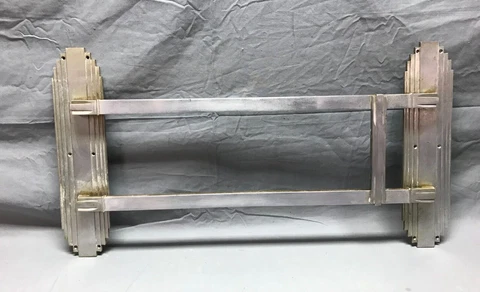 Antique Art Deco Nickel Brass Door Push Pull Handle Vintage Grab Bar 368-23B Cover