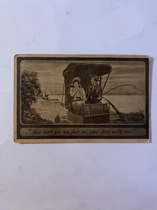 Cartolina antica primi '900 con illustrazione e "Puoi andare quanto vuoi - Foto 1 di 2