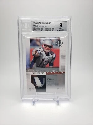 2007 Ultimate Collection TOM BRADY GU Patch Ultimate Achievements #d /99 BGS 9   - Image 1 of 2