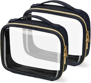TSA-zugelassene transparente Reise-Kulturbeutel 2er-Pack - Quartgröße Handgepäck 2er-Set - Bild 1 von 4