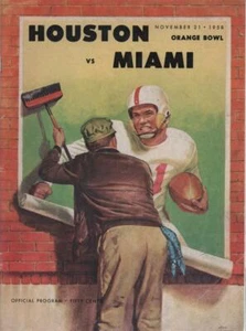 HOUSTON VS. MIAMI HURRICANES ORANGE BOWL PROGRAMM 21.11.58 VINTAGE PROGRAMM - Bild 1 von 1