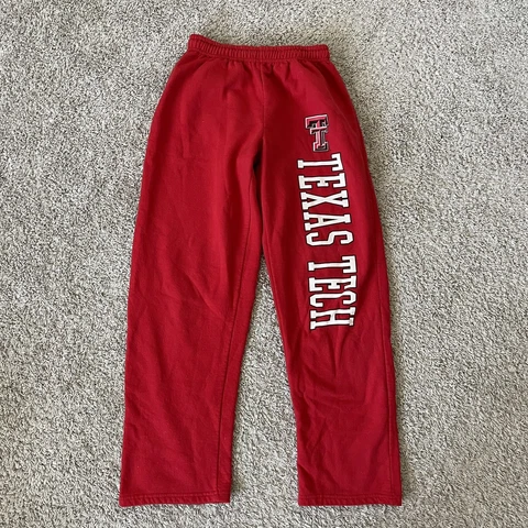Texas Tech University Red Sweatpants Womens Size Medium 24x30 Leg Spellout Logo Cover
