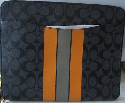 全新带标签 Coach Varsity 签名技术保护壳 - 木炭/橙色 F66311-150 美元 — 第 1/4 张图片