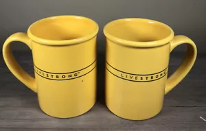 2 Chantal Livestrong 12 Oz. Coffee Mugs Yellow Logo Coffee Cup Lance Armstrong - Picture 1 of 9