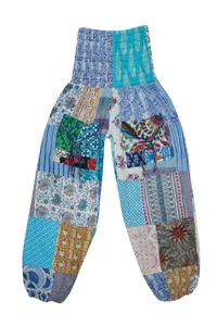 Boho Gypsy Printed Yoga Pant Patchwork Baggy Loose Comfy Cotton Harem Pants S/M