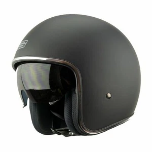 G-Mac Rebel Evo DVS Sun Visor Open Face Motorcycle Helmet - Matt Black - Picture 1 of 12