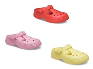 Crocs Classic Mary Jane Clog Cherry Red Daylily Pink Tweed Women's Sizes 6 7 8 9 - Picture 1 of 20