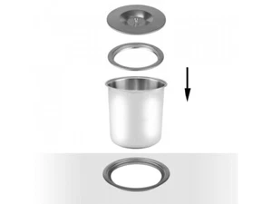 7,0L Edelstahl Einbau Abfalleimer Küchen Arbeitsplatte Mülleimer Abfallsammler - Bild 1 von 3