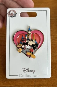 Disney Parks Pin Valentinstag Mickey und Minnie küssen Schloss Herz bewegt! NEU - Bild 1 von 4