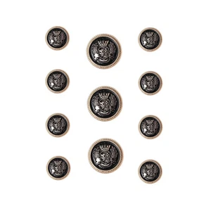 1set Lion Shield Metal Blazer Buttons set for Suit Jacket Coat Clothing - Picture 1 of 5