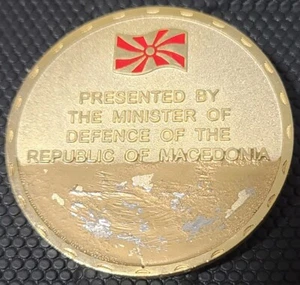 Republic of Macedonia Minister of Defense presentation challenge coin - Picture 1 of 1