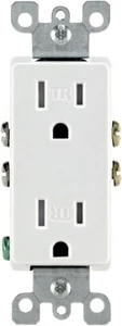 Leviton T5325-W 15A Decora Presa duplex resistente alle manomissioni - Bianco - Foto 1 di 2