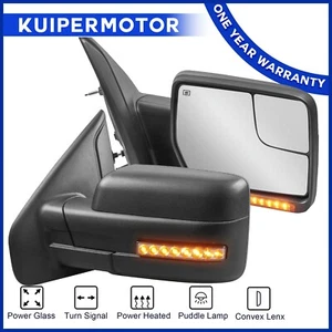 Par de espejos retrovisores de remolque con señal de giro eléctricos nuevos para camioneta Ford F150 F-150 2004-14 - Imagen 1 de 11