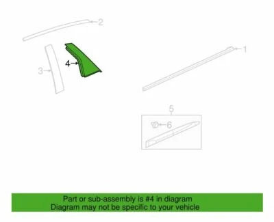 Chevrolet IMPALA Old Body 2014-2019 Passenger Rear Side Door Applique 812552 - Image 1 of 4