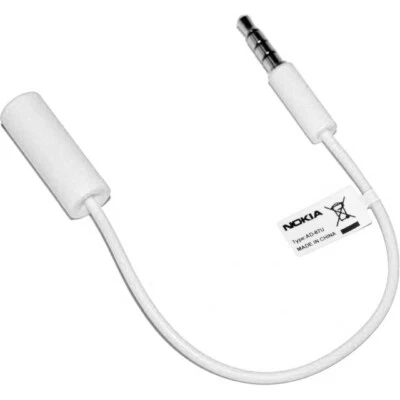 Nokia AD-87U Universal 3.5mm to 3.5mm Headset / Earphones 17cms Extension Cable - Image 1 of 2