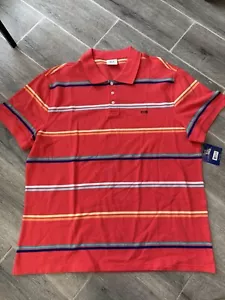 VTG 80s Le Tigre Red Striped Polo Shirt Size 2 XL Made In USA Dead Stock NWT - Picture 1 of 9