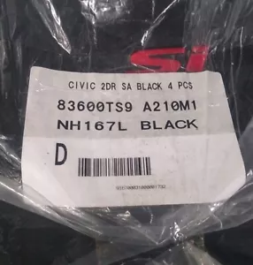 Juego de 4 piezas alfombra negra Honda Civic SI con logotipo rojo Si 83600ts9 A210m1 Nh167l nuevo - Imagen 1 de 4