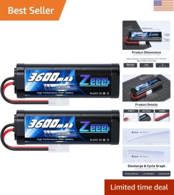 Reliable 3600mAh RC NiMH Battery with Tamiya Connector - Ultimate Power Source - Image 1 of 4