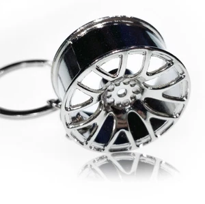Schlüsselanhänger Felge Auto Tuning Reifen Motorsport Metall Chrom-Optik Racing - Bild 1 von 2