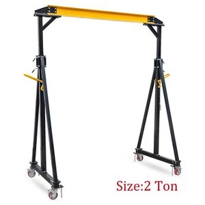 4000Lbs Adjustable Gantry Crane, 2Ton Capacity Shop Lift Hoist Adjustable Height - Picture 1 of 10