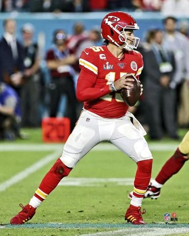 Patrick Mahomes Kansas City Chiefs Unsigned Super Bowl LIV Vertical 8 x 10 Photo Cover