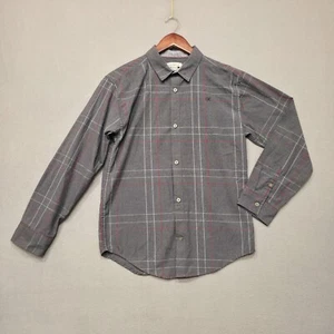 Calvin Klein Jeans Boys Gray Striped Button Up Long Sleeve Shirt Size XL - Picture 1 of 7