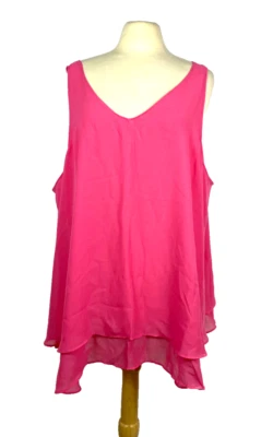 Lane Bryant Columpio Cuello en V Doble Capa Carcasa Talla 28 Rosa Foto 1 de 4