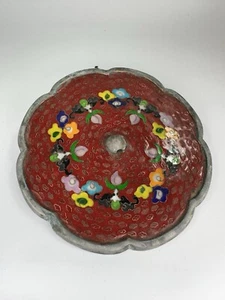 Chinese Tang Dynasty Style Bronze Cloisonné Mirror Archaic Qing Made Inlaid Glas - Picture 1 of 15
