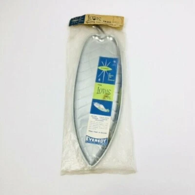 Vintage MCM Everedy Lotus Serving Tray #5190 Chrome Leaf Mid Century Modern - Image 1 of 4