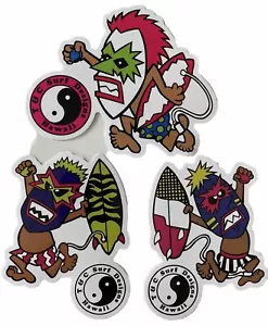 T&C Tiki Stickers Town Country Surfboards Hawaii TIKI Surfing STICKER SET 3 Lot - Picture 1 of 3
