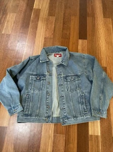 Wrangler Hero Rugged Men's 2X Vintage Trucker Denim Jean Jacket NICE! - Picture 1 of 9