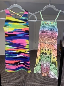 Flowers By Zoe FBZ Lot Of 2 Tie-Dye Girls Tank Top Dresses Sz Small 6/7 NWOT - Picture 1 of 6
