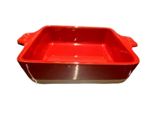 Emile Henry Artisanal 8 1/2" Square Red Baking Pan Dish Williams Sonoma - Picture 1 of 3